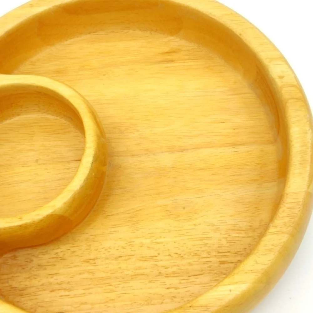 Crate and Barrel Wooden Chip and Dip bowl.